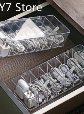 Cable Storage Box Transparent Plastic Data Line Storage Cont