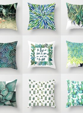 Cushion-Cover Decorative Pillows Throw Green Sofa Polyester