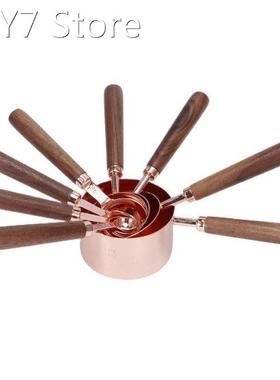 Rose Gold Kitchen Supplie 8Pcs Stainless Steel Measuring Spo