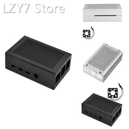 for Raspberry Pi 4 Model B Aluminum Case Silver Black Box Me