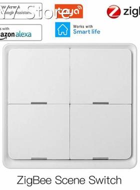 Tuya ZigBee 4 Gang Wireless Scene Switch Push Button Control