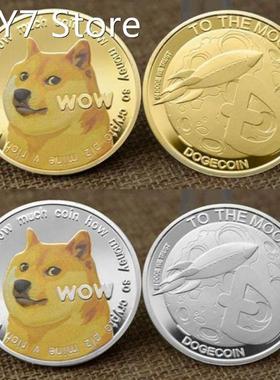 Beautiful WOW Gold Silver Plated Dogecoin Commemorative Coin
