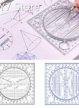Multifunction Ruler Drawing Ruler Rotatable Student Mathemat
