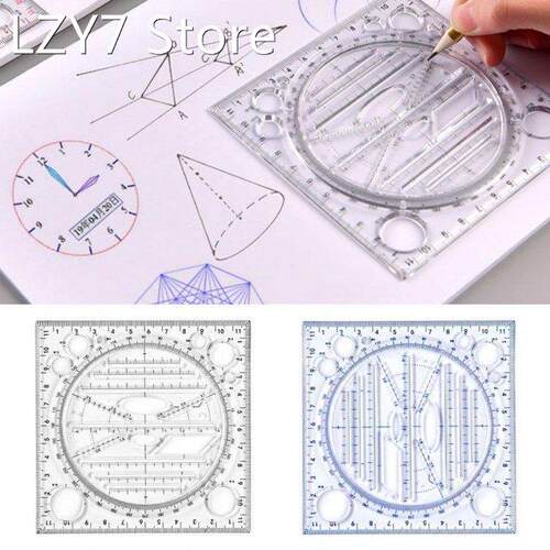 Multifunction Ruler Drawing Ruler Rotatable Student Mathemat