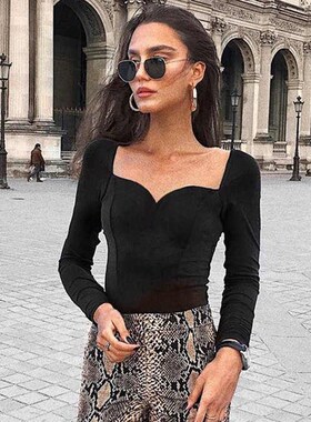 2019 creative split square collar jumpsuit women方领连体衣女