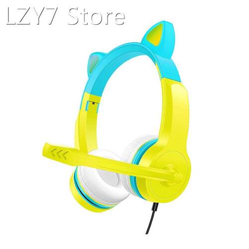 Memory Foam LED Cat Ear Tablet With Microphone USB Gaming Au