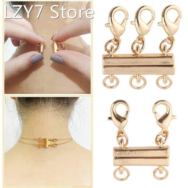 layered necklace clasp magnetic jewelry double triple clasps