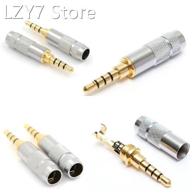 4 Pole 3.5mm Stereo Headphone Male Plug Jack Audio Solders C