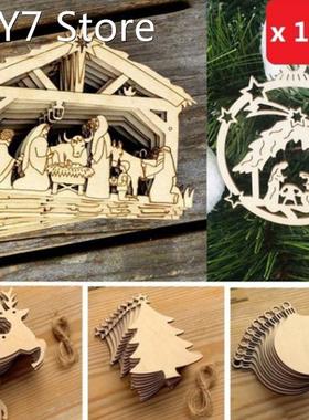 Christmas pendant home decoration supplies wood crafts creat
