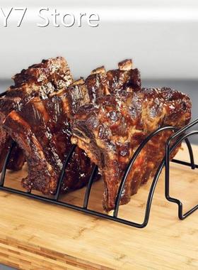 Stainless Steel Non-Stick Rib Shelf BBQ Stand Barbecue Roast