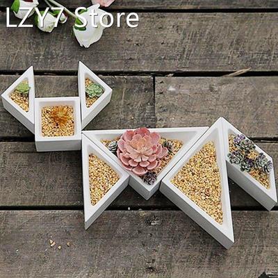 3pcs Triangle Rhombus Square Silicone Flower Pot Mold Cement