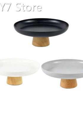 Tea Food Dish Drink Platter Jewelry Sundries Tray with Wood