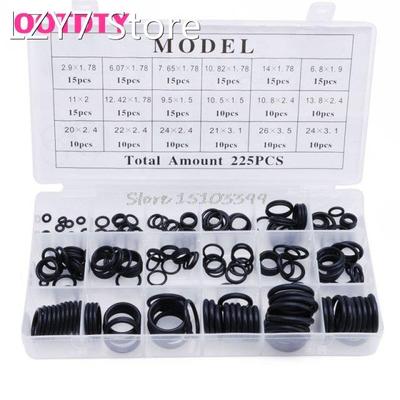 225PCS Seal O-Ring Set Car Air Conditioning Rubber Washer As