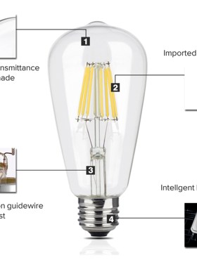 LED Filament Edison E14 E27 220V C35 G45 G95 ST60 A60 T45 2