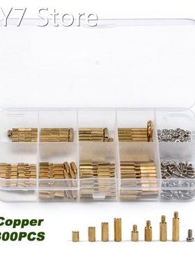 300 PCS M2 Brass Copper Pillar Stand Off Hex Column Spacer S