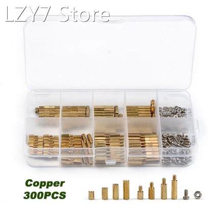 300 PCS M2 Brass Copper Pillar Stand Off Hex Column Spacer S