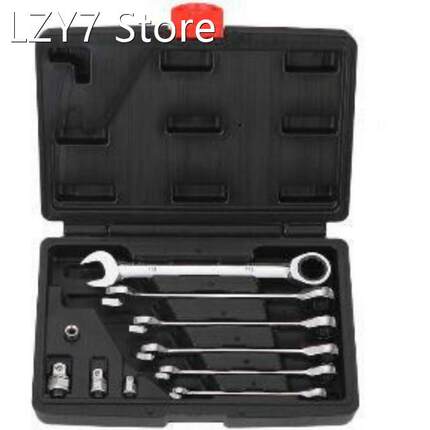 10 Pcs Flexible Combination Ratchet Wrench Gear Repair Set H
