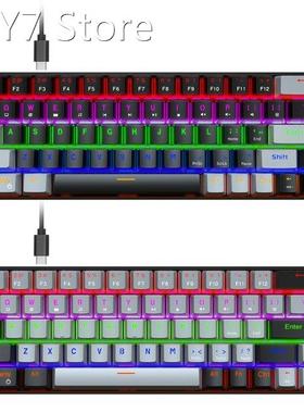 Hxsj V800 Mechanical Keyboard 68 Keys Rgb Backlit Gaming Blu