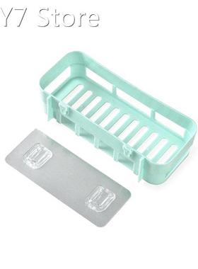 New Self-Adhesive Bathroom Plastic Basket Punch Free Wall Mo