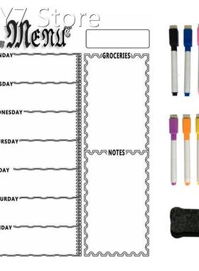 Magnetic Refrigerator Chalkboard,Weekly Menu, Meal Planner,