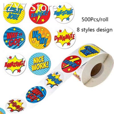 Super Hero Reward Stickers 100-500pcs Stickers 8 Super Hero