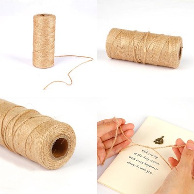 100m Natural Jute Twine Burlap String Hemp Rope Party Weddin