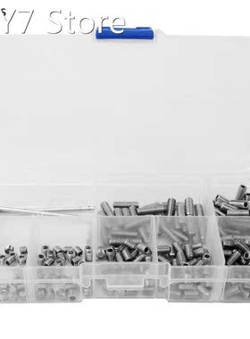 212Pcs M4 Hex Socket Flat Head Set Screws 304 Stainless Stee