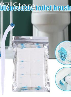Disposable Toilet Brush Set with 12 Refills Flushable Toilet