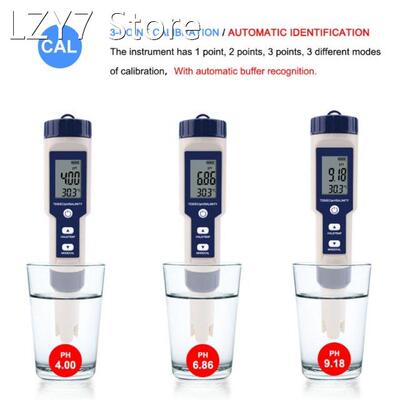 Digital pH Meter Waterproof High Accuracy Tester Pen 5 in 1