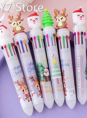 6/10 Colors Cute Christmas Ballpoint Pen Cartoon 0.5MM Ball