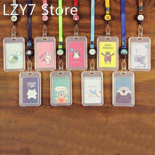 Cartoon Plastic Bus ID Card Holder Case Badge Retractable Re