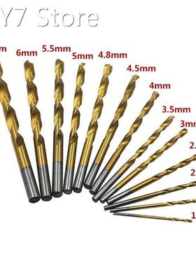 13PC Round handle Twist Drill Bit 1.5-6.5mm HSS Titanium Coa