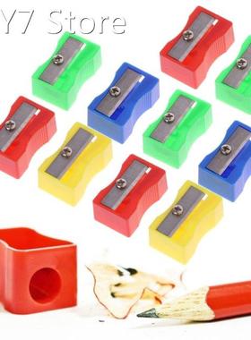 10Pcs Plastic Single Hole Pencil Hand-held Sharpener School