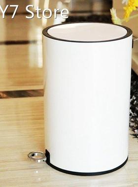 Trash Can Stainless Steel Pedal Round Household Trash Can Mo