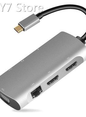 Dual Monitors Laptop Docking Station USB C Adapter 3 Ports U