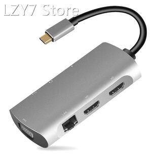 Dual Monitors Laptop Docking Station USB C Adapter 3 Ports U