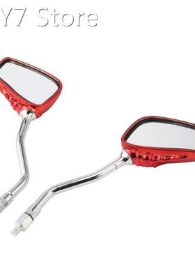 1 Pair Left Right Universal Motorcycle Side Mirrors Skeleton