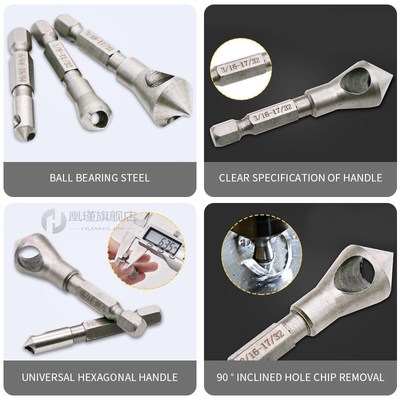 Countersink Bit Set Deburring Drill Bits Tapper Hole Cutter