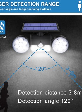 30LED double head solar light human body induction motion se