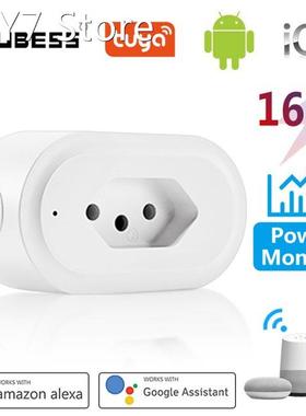 Aubess Tuya 16A Brazil Standard WiFi Smart Plug With Power M