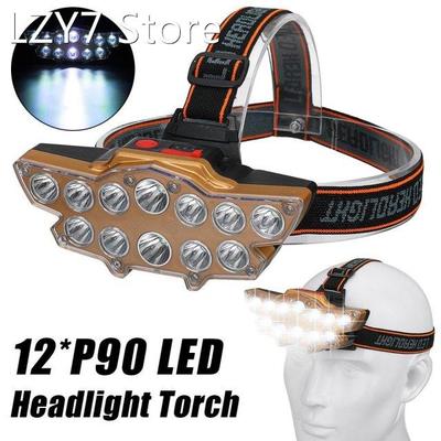 P90 LED Headlamp USB Rechargeable 4 Modes Headlight Lamps Wa