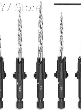 5Pcs Countersink Drill Bit Set Adjustable Punching Drill Bit