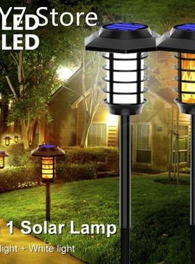 48/66 LED 2 In 1 LED Solar Flame Torch Lamp Outdoor Solar Ga