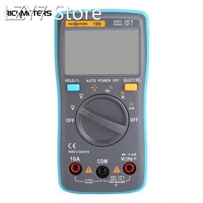 RICHMETERS Digital Multimeter RM100 4000 Counts Voltage Curr