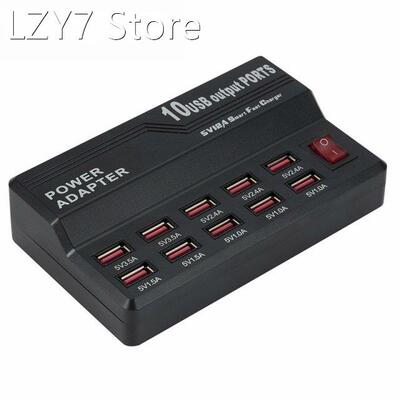 Multi 10 Port 12A 60W Charger USB Power Quick Charge Station