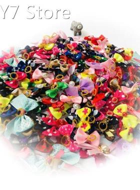 60PCS Imitation Rhinestone Dog Puppy Hair Bows Pet Hair Groo