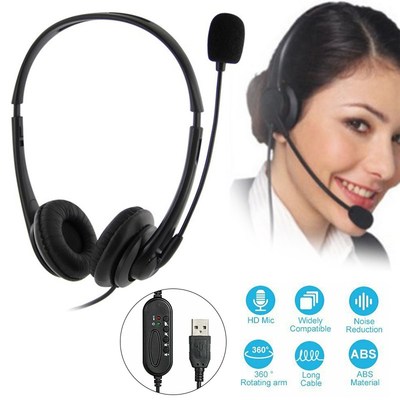 Noise Cancelling Headset Telephone Microphone-Volume Call-Ce