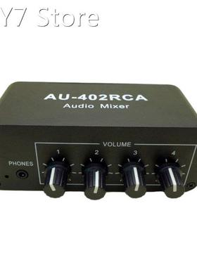 Multi-Source RCA Mixer Stereo Audio Reverberator 4 Input 2 O