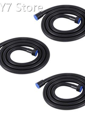3X Black Shower Hose 150cm Stainless Steel Shower Tube Flexi