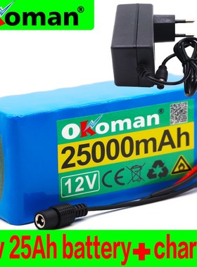 Okoman 18650 Battery Pack Large Capacity 12v 25ah 18650 Lith